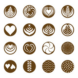 coffee latte art icon with white background