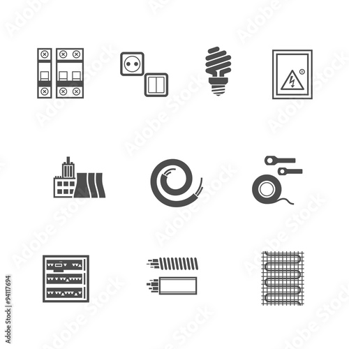 Electrical Equipment Icons Set