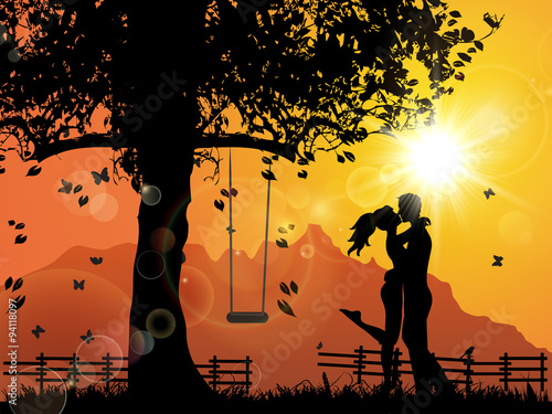 Lovers under Sunset 