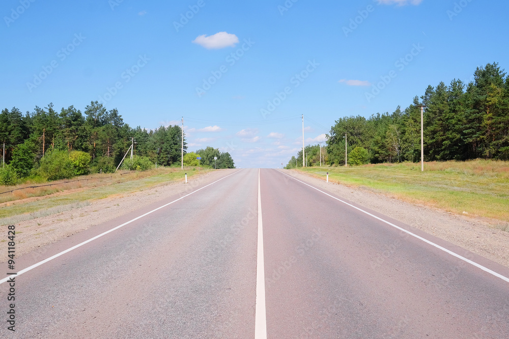The image of empty roads without cars
