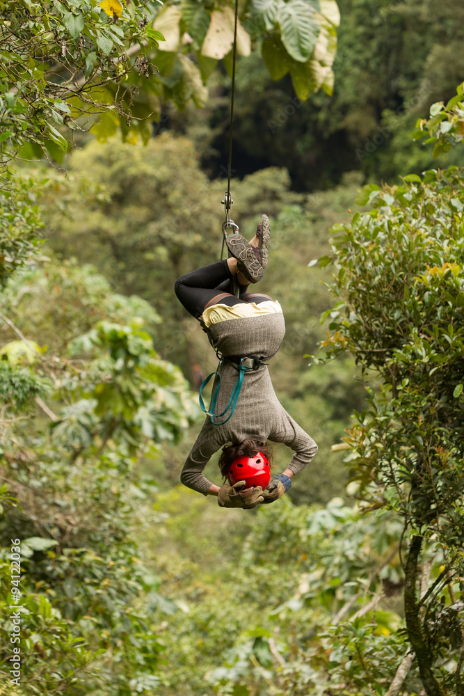 zip line zipline adventure in ecuadorian rainforest banos de agua santa