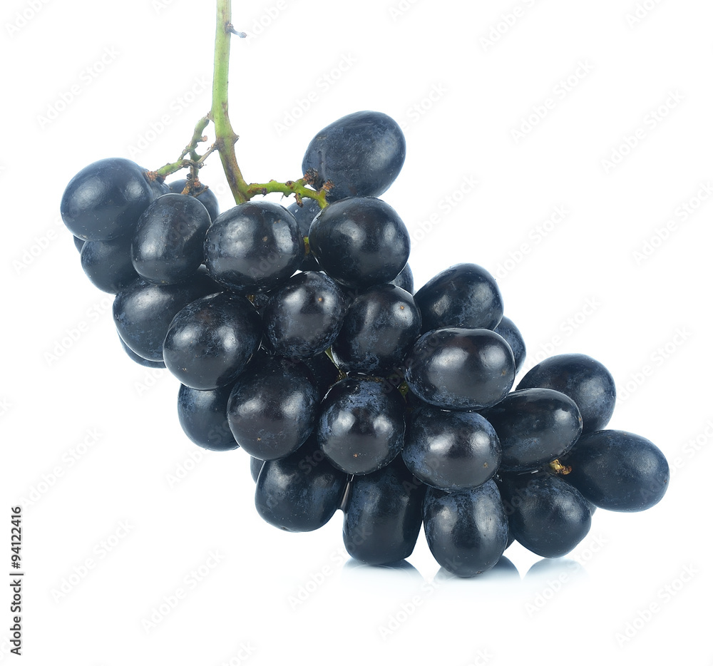 Black grapes isolated on the white background Black grapes isolated on the white background