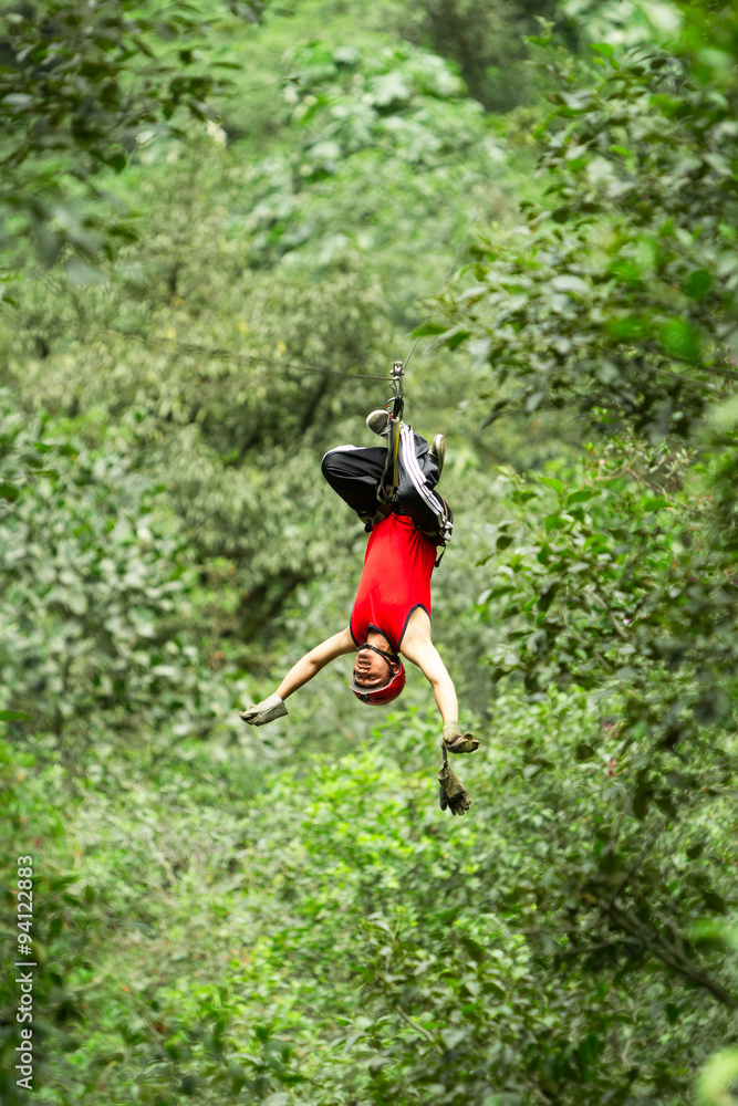 zipline in ecuadorian andes happy sport zipline canopi water tree
