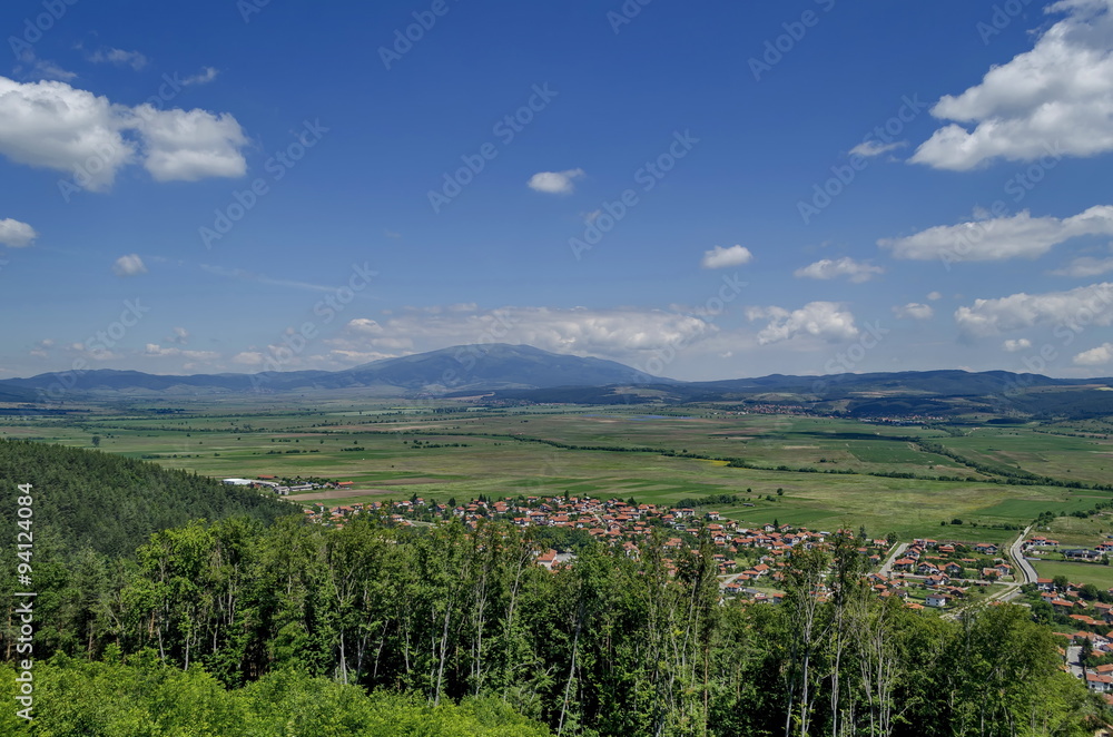 View from St. Spas hill to mountain Vitosha and Plana, Bulgaria 