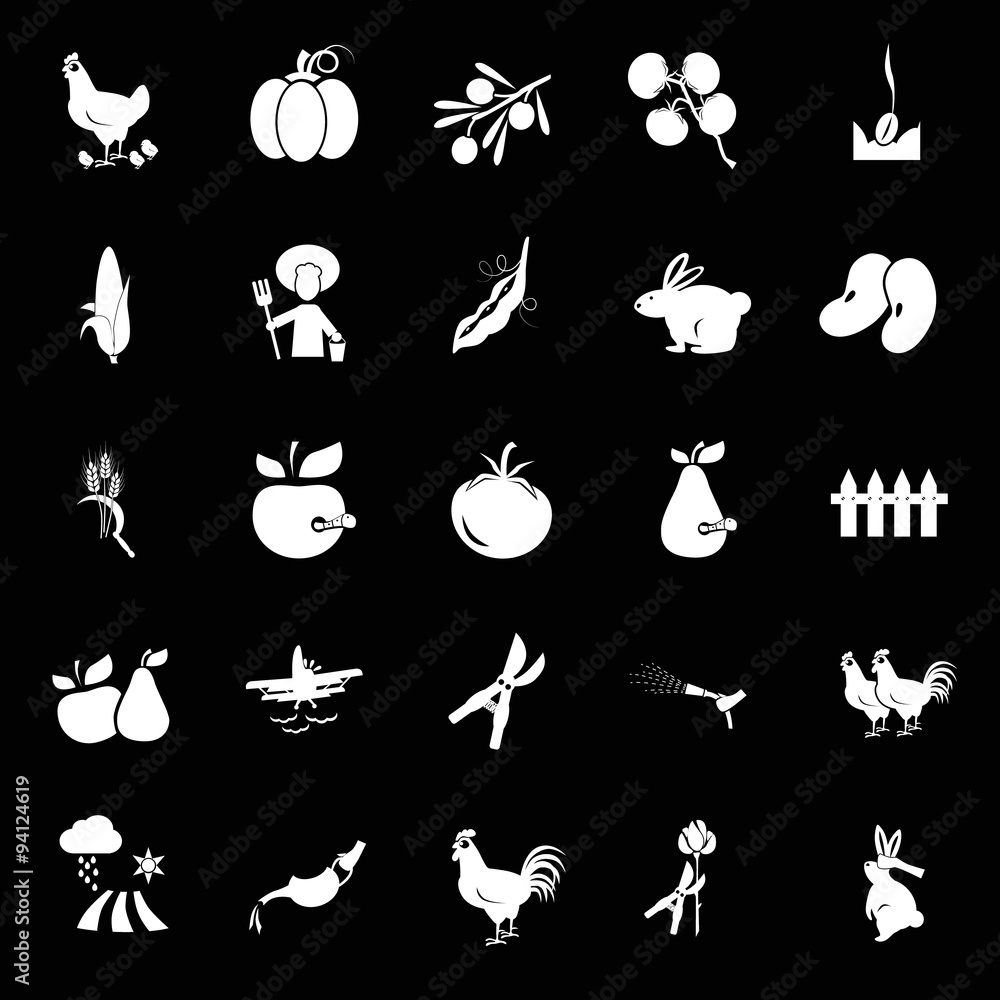 Set of twenty five agriculture icons