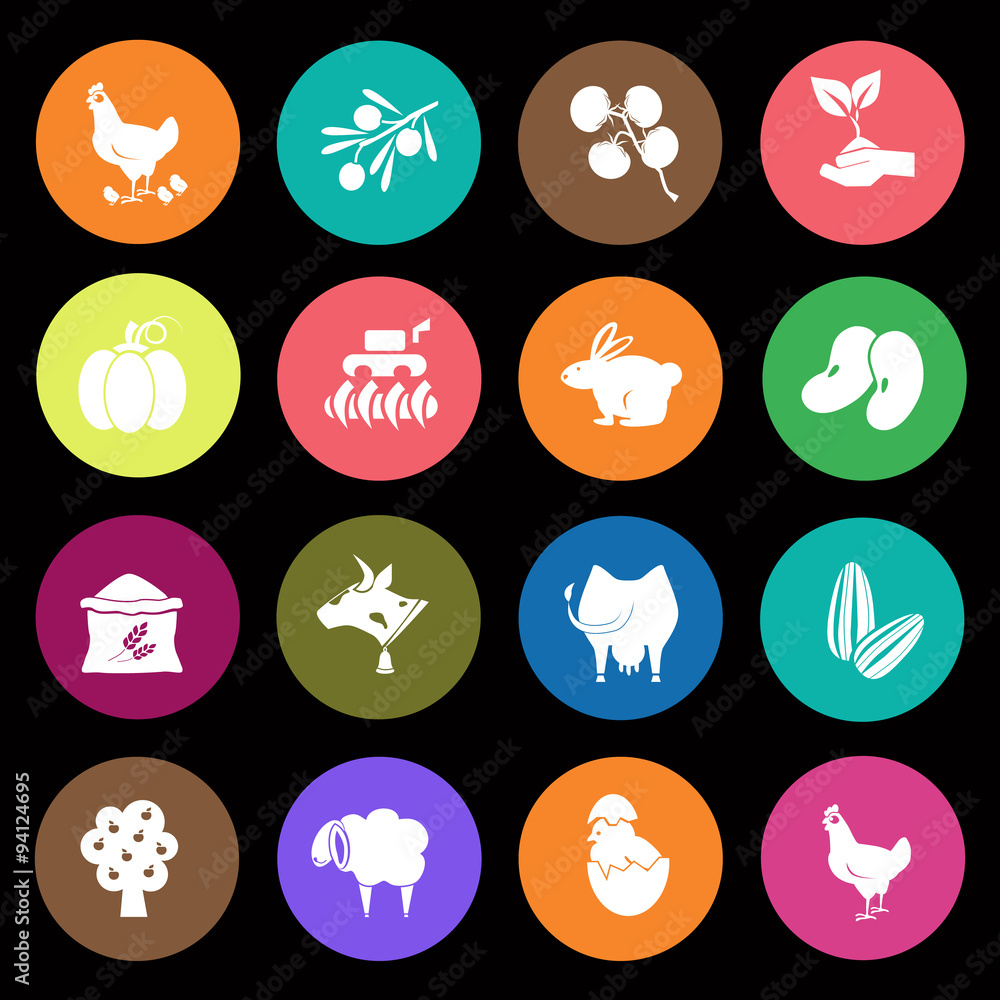 Set of sixteen agriculture icon Set of sixteen agriculture icon