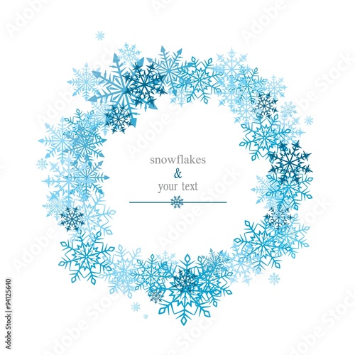 winter print with blue snowflakes