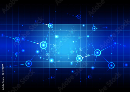 abstract blue connection design background with grid. illustrati