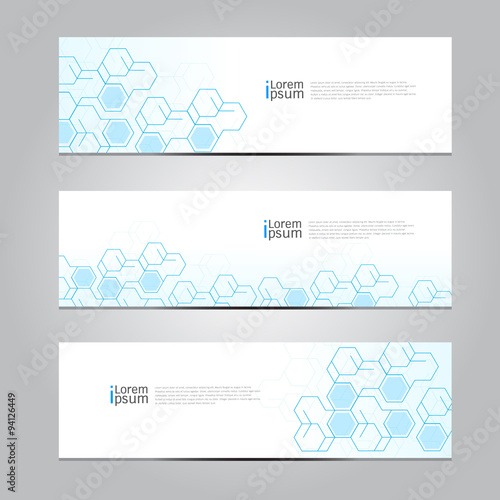 Vector design Banner network technology medical background.