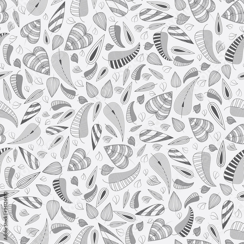 Seamless leaves pattern doodling.