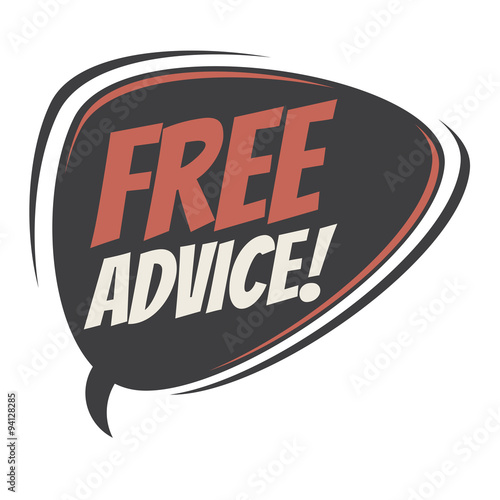 free advice retro speech bubble