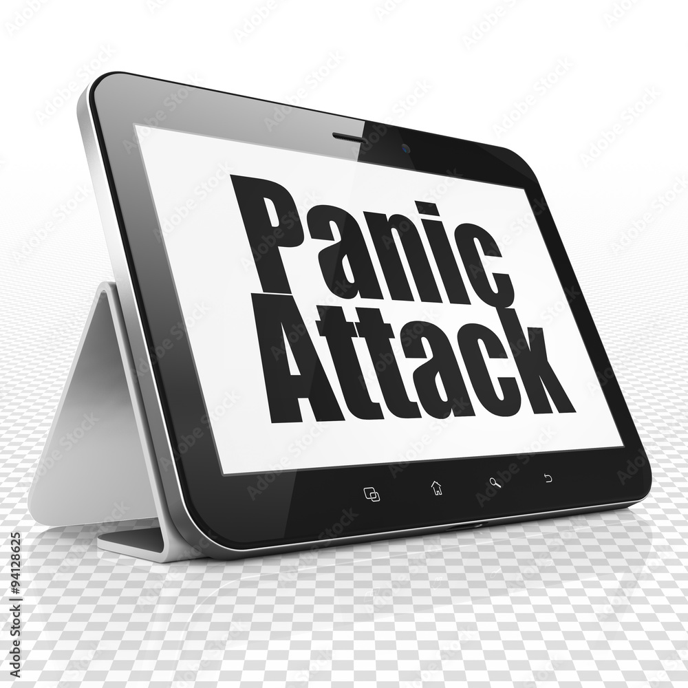Health concept: Tablet Computer with Panic Attack on display Health concept: Tablet Computer with Panic Attack on display