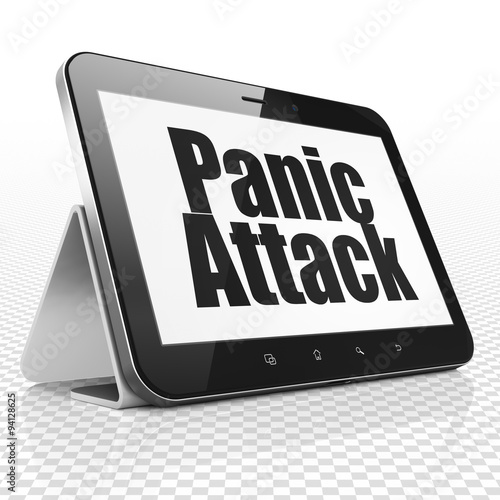 Health concept: Tablet Computer with Panic Attack on display
