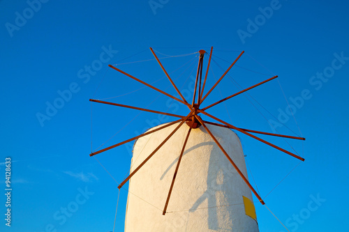 old mill in santorini sky