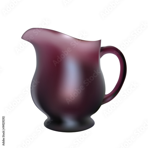 High dark transparent glass jug for juice