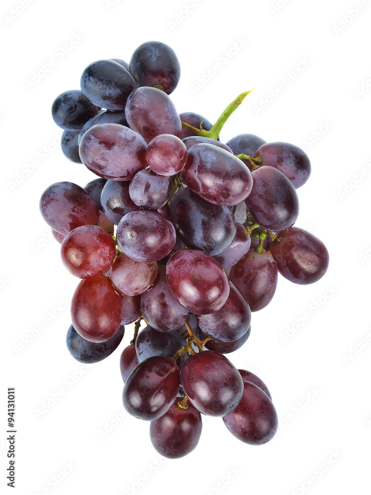 Fototapeta premium Fresh red grapes isolated on white background