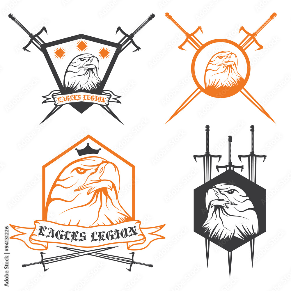 Eagle With Crown And Swords Crests Collection Stock Vector Adobe Stock eagle-with-crown-and-swords-crests-collection-stock-vector-adobe-stock