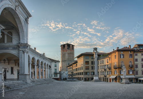 Bild auf Leinwand Piazza della Liberta in Udine,Italy at sunrise time.