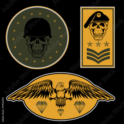 Special unit military emblem set vector design template