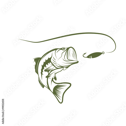 bass and lure vector design template