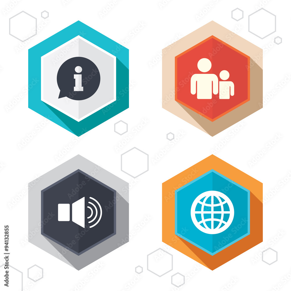 Information sign and group. Communication icons. Information sign and group. Communication icons.