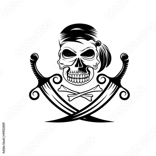 pirate skull with swords and bones