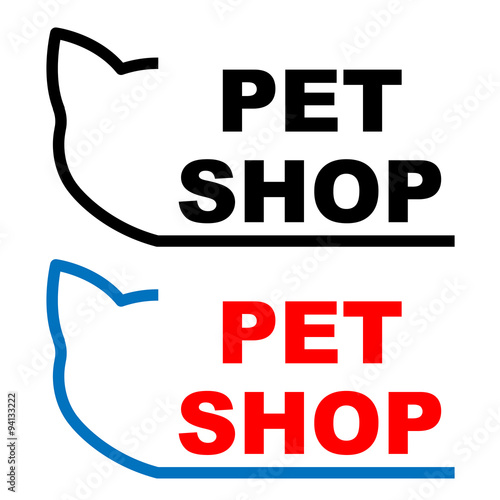 Texto PET SHOP con cabeza de gato