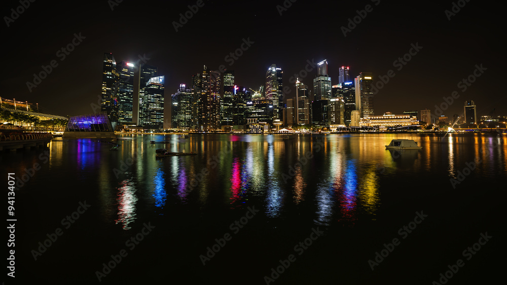 Obraz premium Night panorama of Singapore