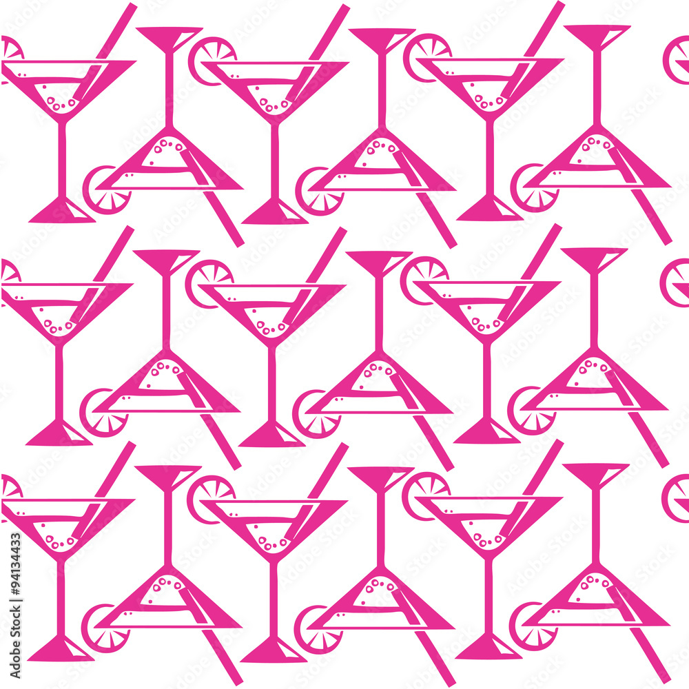 Cocktails seamless pattern
