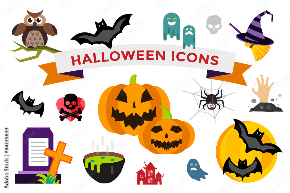 Halloween vector icons set Halloween vector icons set