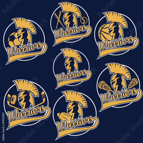 spartan warrior as emblem of sports teams