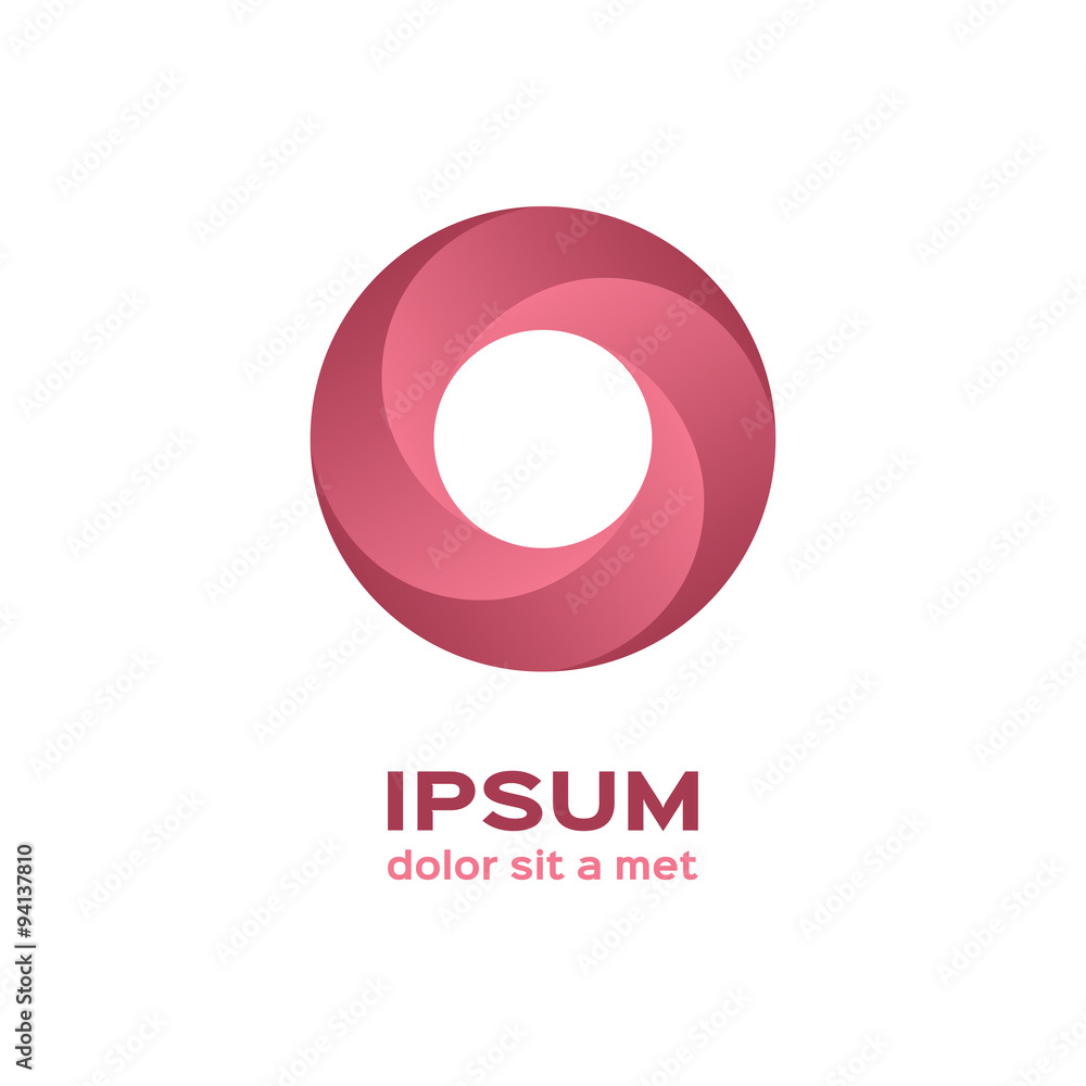 Business logo, pink circle icon Business logo, pink circle icon