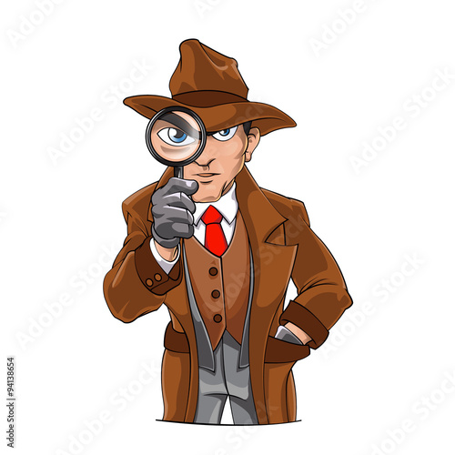 Cartoon detective investigation