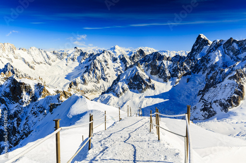 Valle Blanche starting point from the Aiguille du Midi, Mont Blanc, Chamonix