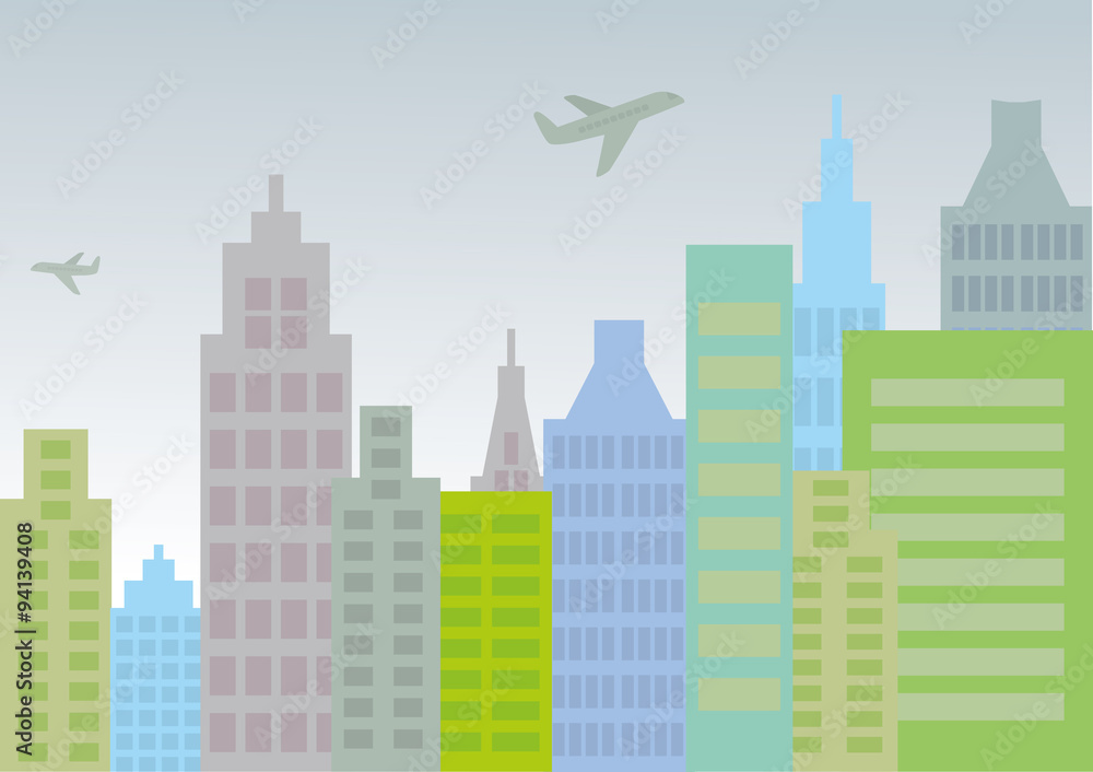 Fototapeta premium City with planes