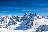 Mont Blanc and Chamonix, view from Aiguille du Midi