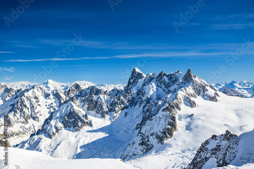 Mont Blanc and Chamonix  view from Aiguille du Midi