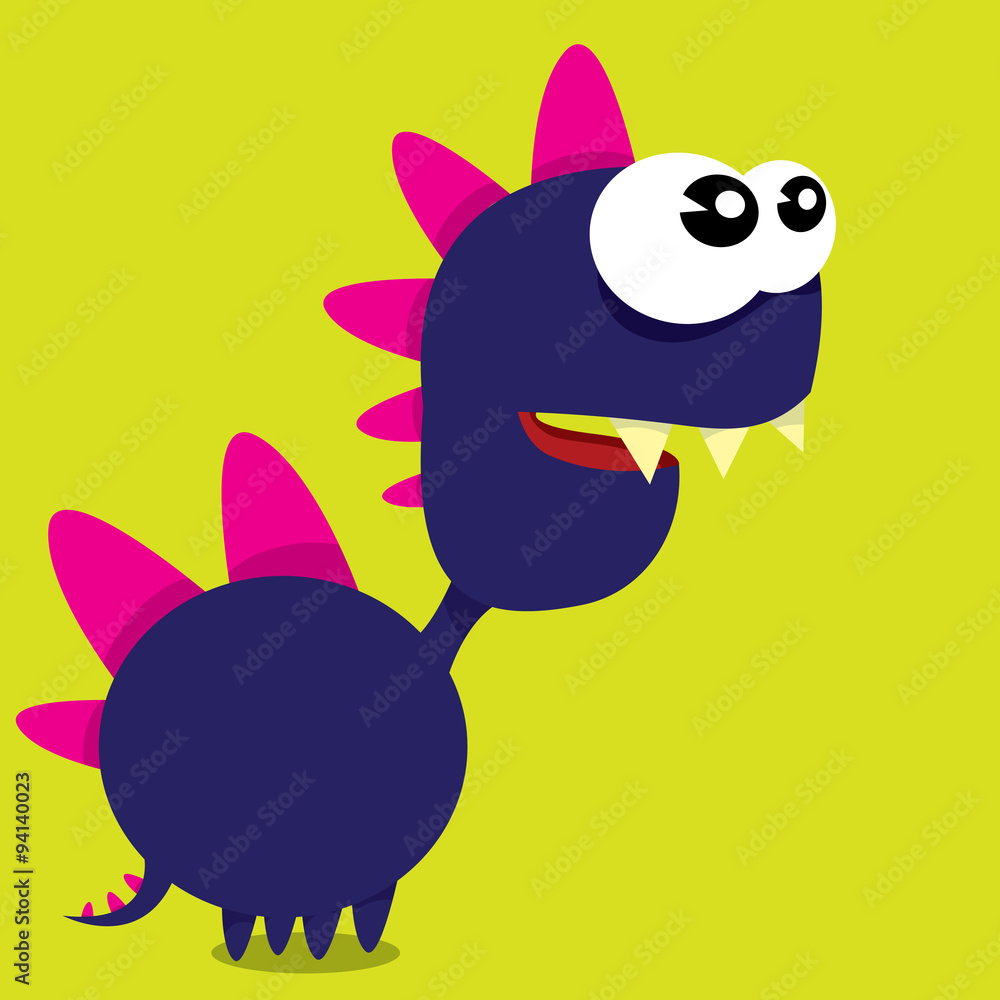 Vector cartoon funny dragon. Cartoon Dinosaur. Vector cartoon funny dragon. Cartoon Dinosaur.