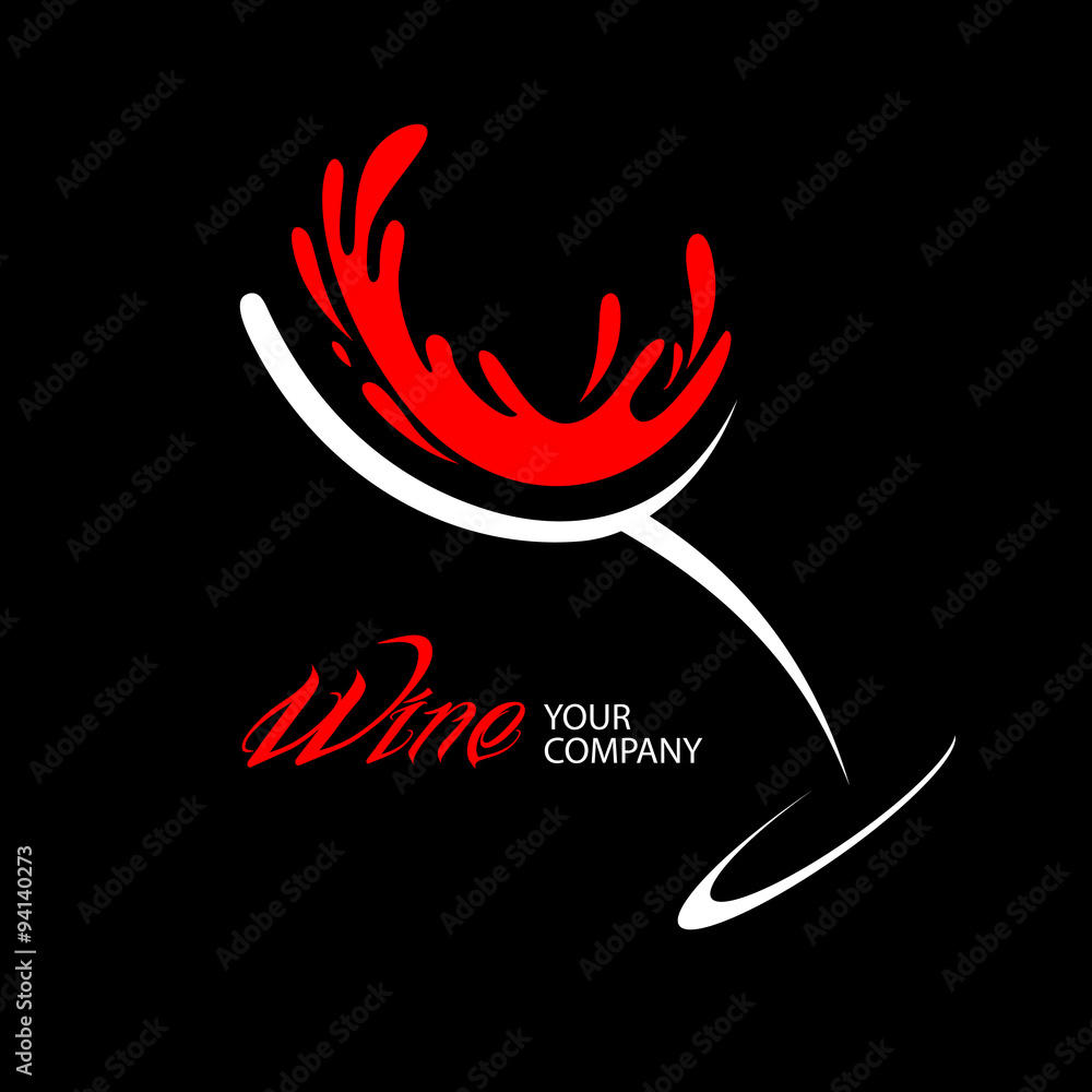 Wine glass logo design Adobe Stock