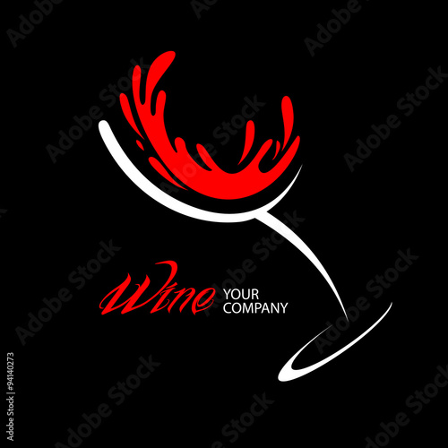 Wine glass logo design