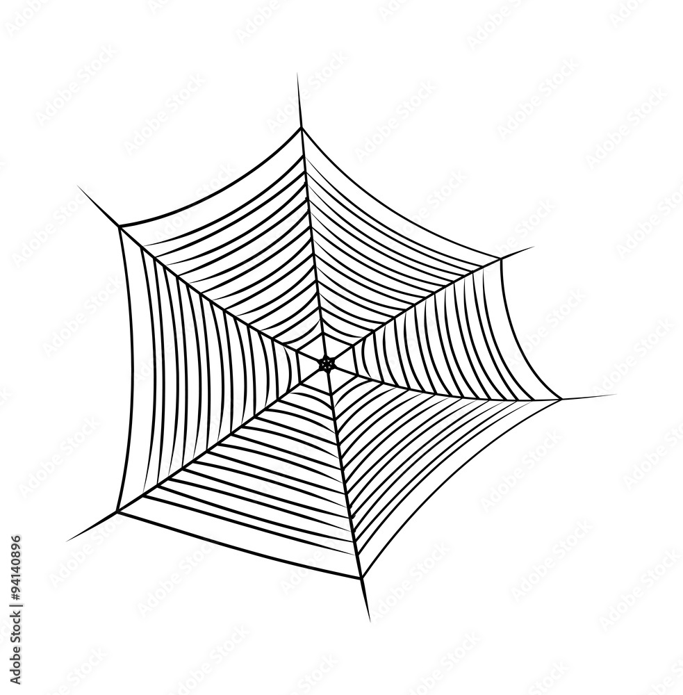 Fototapeta premium Halloween spider web, cobweb symbol, icon. vector illustration isolated on white background.