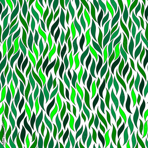 green leaves on white background vector seamless abstract hand-d