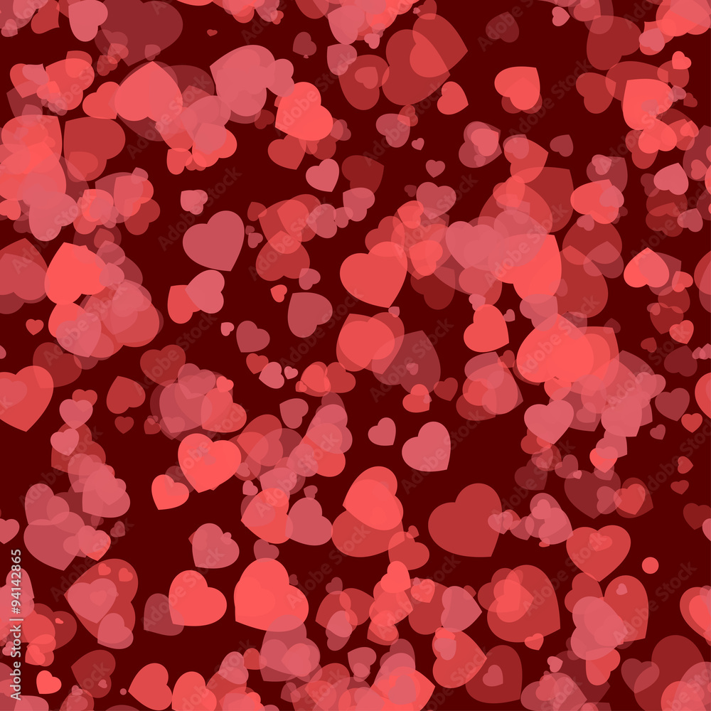 Red hearts - seamless vector 