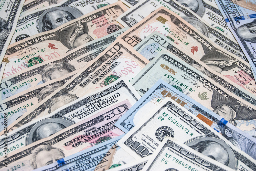 set of dollar bills set of dollar bills