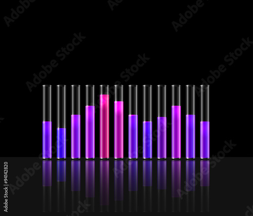 illustration of music in transparent equaliser bar