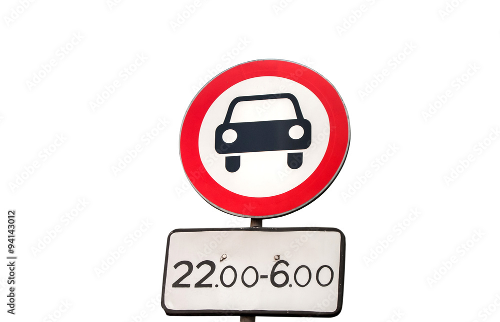 european unsuitable for car warning road sign, Isolated european unsuitable for car warning road sign, Isolated