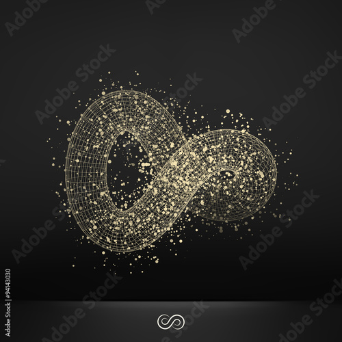 Infinity symbol. Abstract 3d design element, emblem. Vector illu