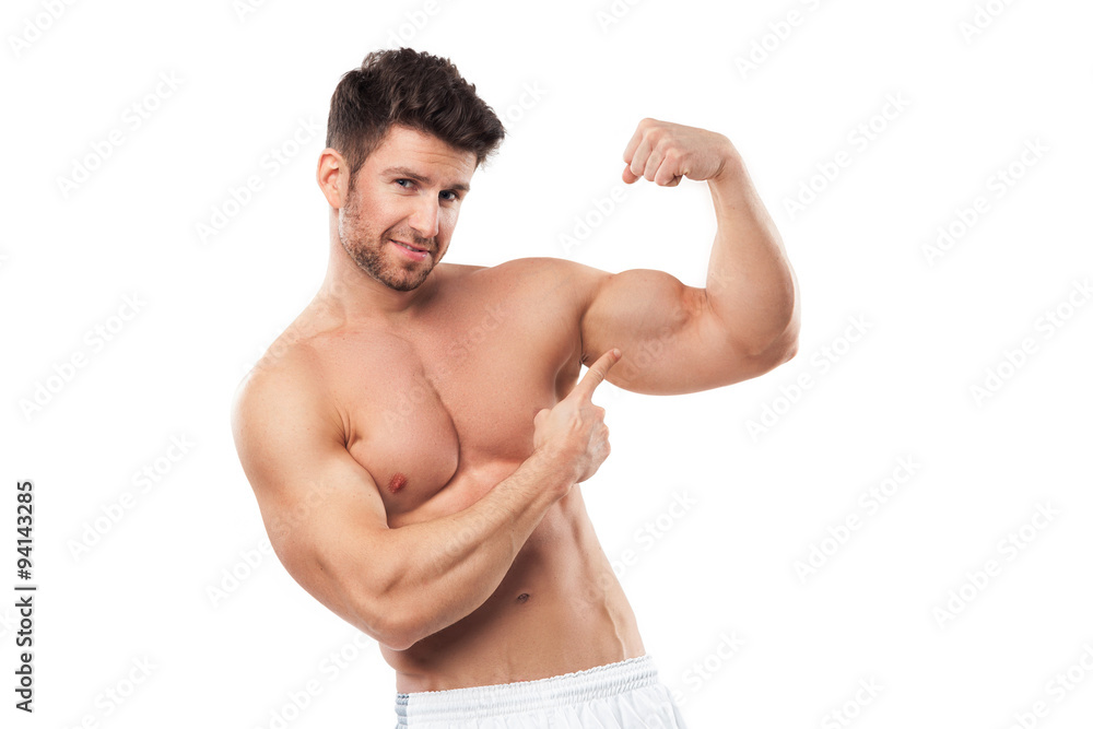 Man Flexing Muscles