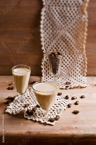 Cocktail of coffee and cream