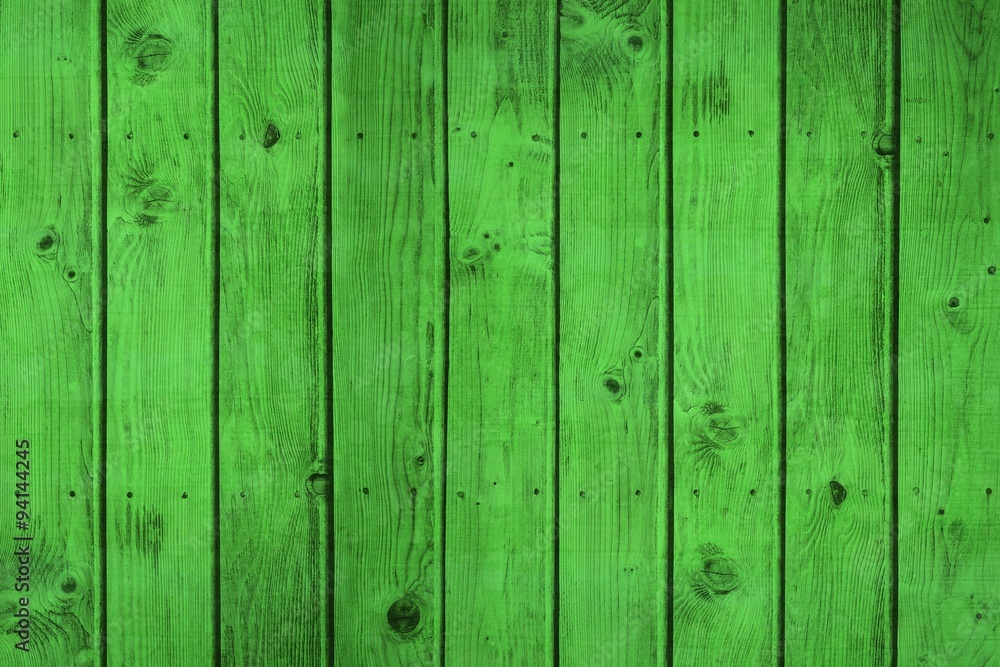 Fototapeta premium Bright green wooden planks